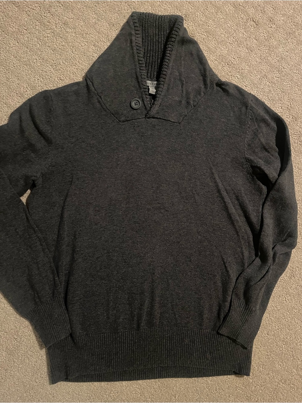 Men's PARAPHRASE Charcoal  Shawl Collar Button Sweater Small